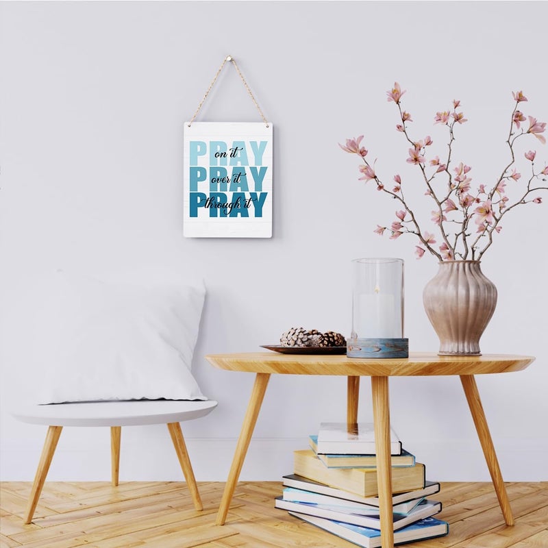 BELLOWDEER Pink Bible Verses Wall Decor, Christian Inspirational Wooden Sign Art for Home, Porch, Bedroom, Living Room, Office - Women's Room Decor - Image 2